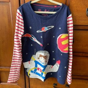 Mini Boden 9-10 space themed l/s preowned